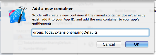 Adding new App Group in Xcode