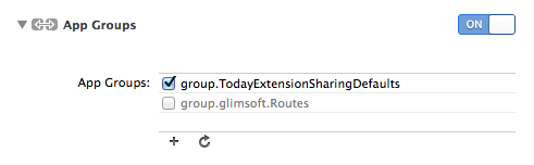 Xcode App Group checked